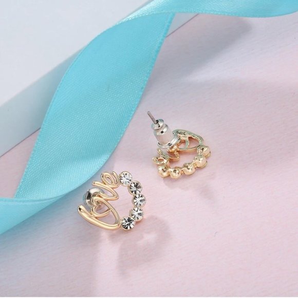 3/$30 LOVE GOLDEN CRYSTAL ZIRCON EARRINGS - Picture 5 of 7